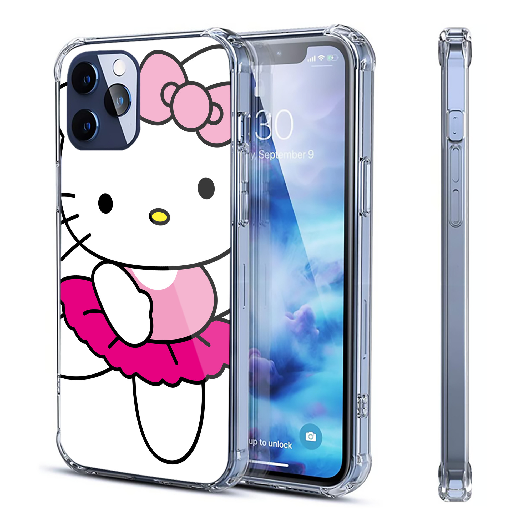 （画像用） Hello Kitty ハローキティ 【iPhone 12シリーズ対応】透明スマホケース（クリアソフトケース）